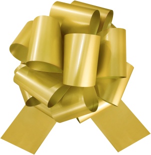 Бант Шар, Золото, Матовый металл, 21 см, 1 шт. в упак. 